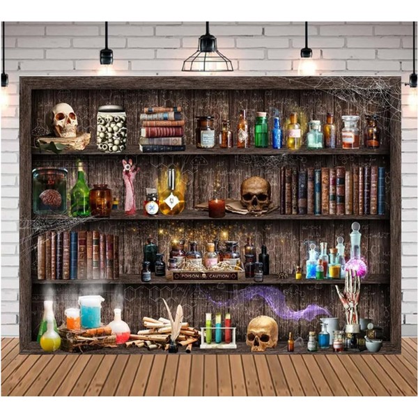 Halloween Happy Lab Portrait Mad Scientist Lab Photography Backdrop Halloween