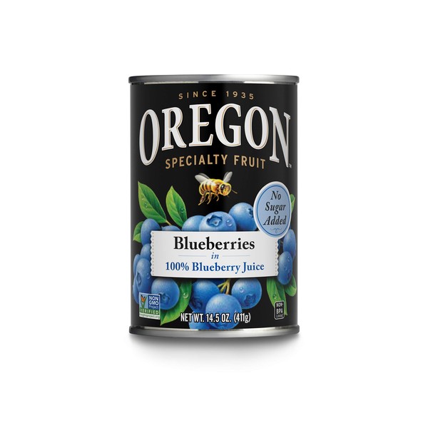 Oregon Fruit Blueberries in 100% Blueberry Juice, 14.5 oz (Pack of 4)