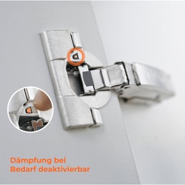 BLUM CLIP top BLUMOTION Möbel Scharnier 110°, gerade mit Feder, Schrauben, Eckanschlag + BLUM CLIP Exzenter Kreuzmontageplatte, Stahl, Schrauben, Distanz 0 mm