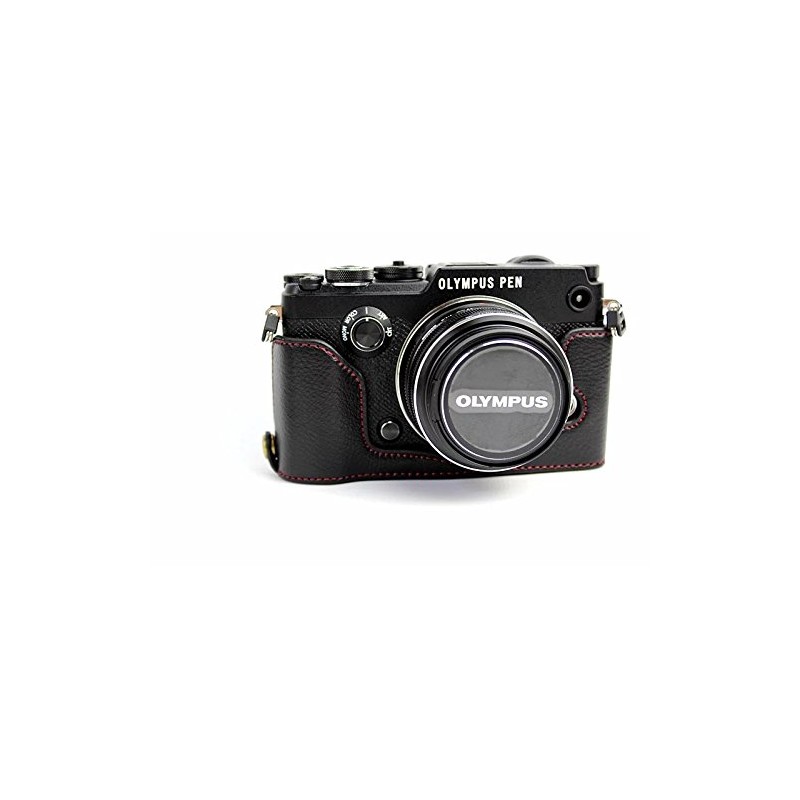 SIUTATDSH Camera Case, Grained Cowhide Leather, Compatible with Olympus Olympus