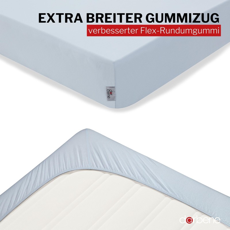 DarBene® Fitted Sheet 90 x 200 cm Jersey Cotton, Bed