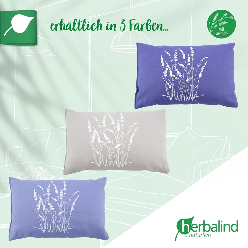 HERBALIND Lavender Pillow 30 x 20 cm - Scented Cushion