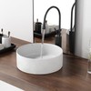 12 Inch Round Bathroom Sink Above Counter, QISHKA Small White