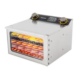 6 Trays Commercial Food Dehydrator Machine for Jerky, 400W Electric Food Dehydrator Machine 86ºF-194ºF,Timer Control,Stainless Steel Food Dehydrator Machine for Meat, Fruit,Beef, Jerky, Herbs