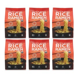 Lotus Foods Organic Gluten-Free Millet and Brown Rice Ramen Noodles, 4 Count, 10 Ounce (Pack of 6)