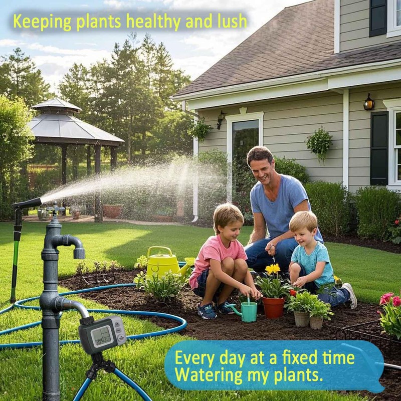 160Ft Drip Irrigation System with Water Timer for Garden, Main