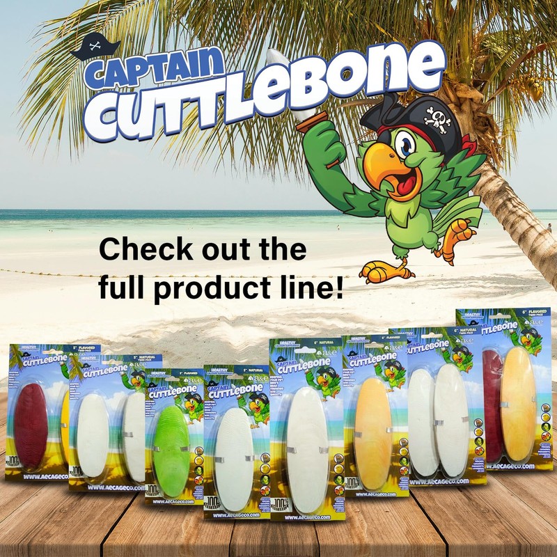 A&E Cage Company Captain Cuttlebone 5" Flavored Cuttlebone for Birds