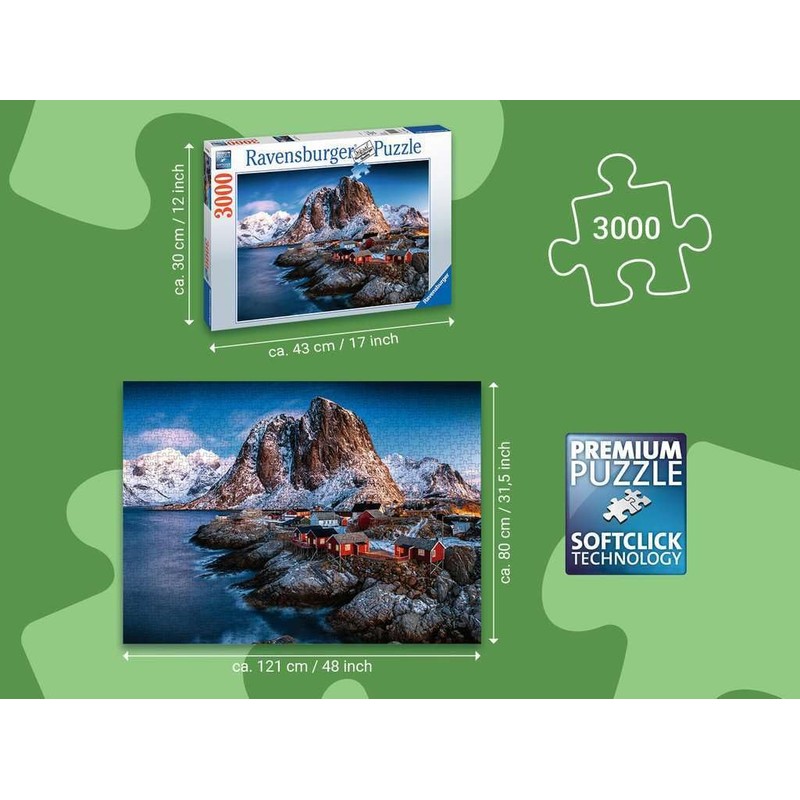 Ravensburger Hamnoy, Lofoten 3000 Piece Jigsaw Puzzle for Adults -