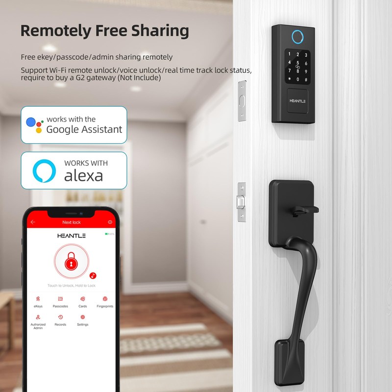 Smart Front Door Lock Set: HEANTLE Keyless Entry Door Lock