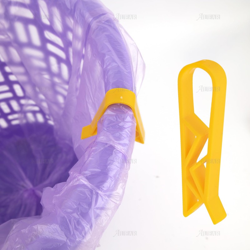 AUEAR, 10 Pack Yellow Plastic Garbage Bin Clip Non-Slip Clips