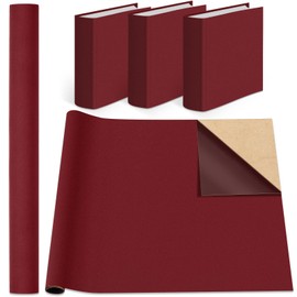 Geyoga Book Cloth for Book Binding 40 x 16 Inch Self Adhesive Book Cover Fabric Book Binding Cloth Archival Bookbinding Supplies for Books Album Scrapbooking Documents (Dark Red)