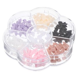 WOONEKY Nail Jewelry Decor Set 1 Box DIY Manicure Kit Beads Gems Ribbon Bow-tie Nail Charms for Fingernail Dec