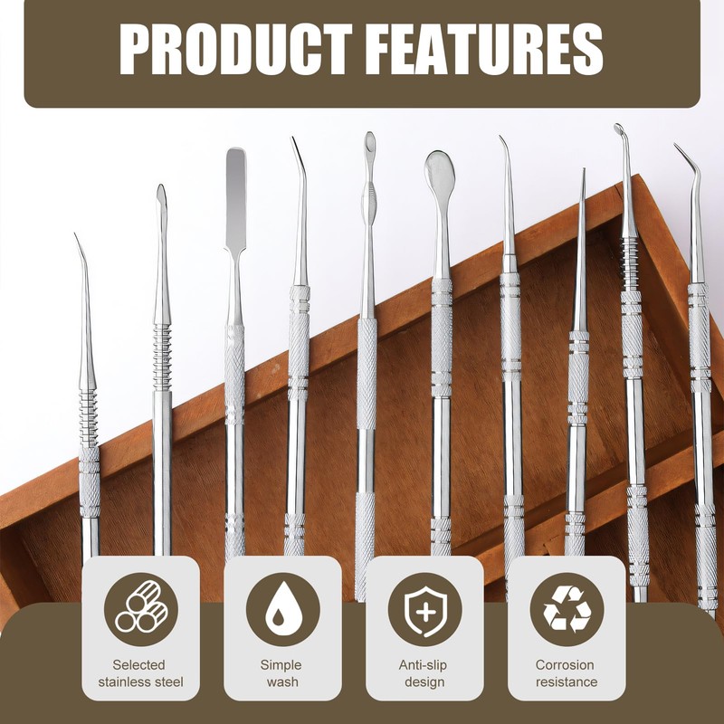 Lotnery 10PCS Clay Sculpting Tools, Stainless Steel Tools Set for