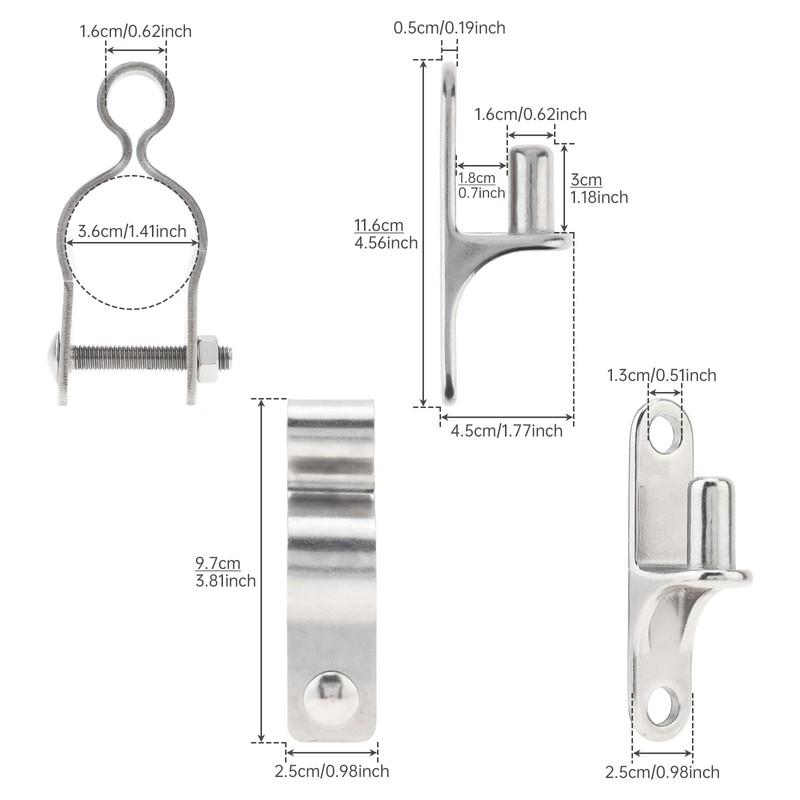 2 Pack Heavy Duty 1-3/8 Inch Wall Mount Gate Hinge