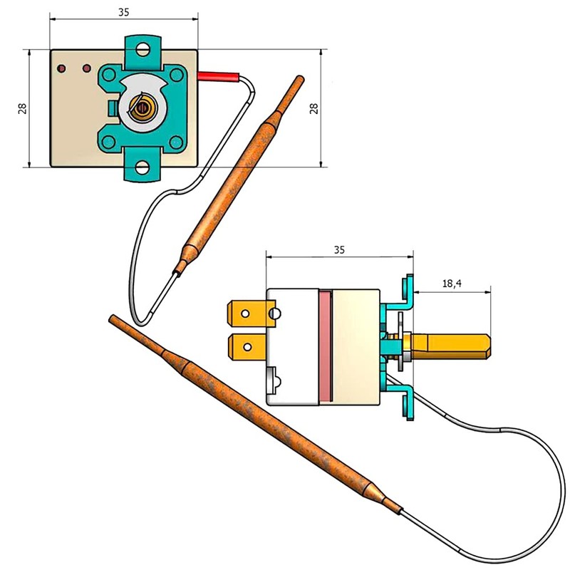 Thermostat Set Regulation 0-200ºC Fryer