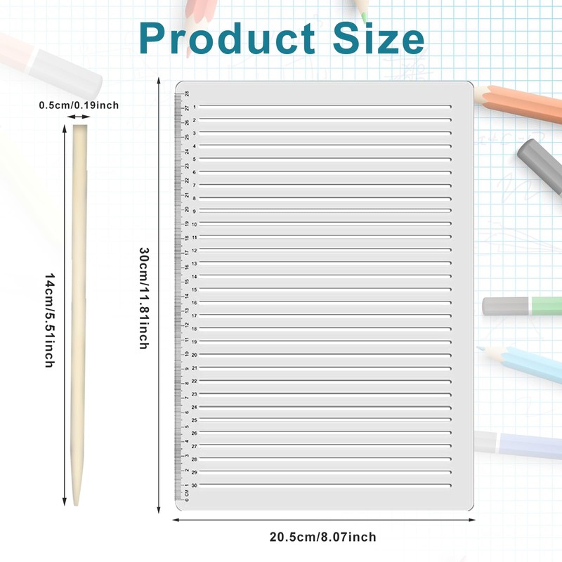 Straight Line Stencil Ruler Lettering Guide Transparent Model Calligraphy for