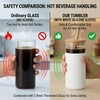 16 oz glass cups with lids and straws - Thick