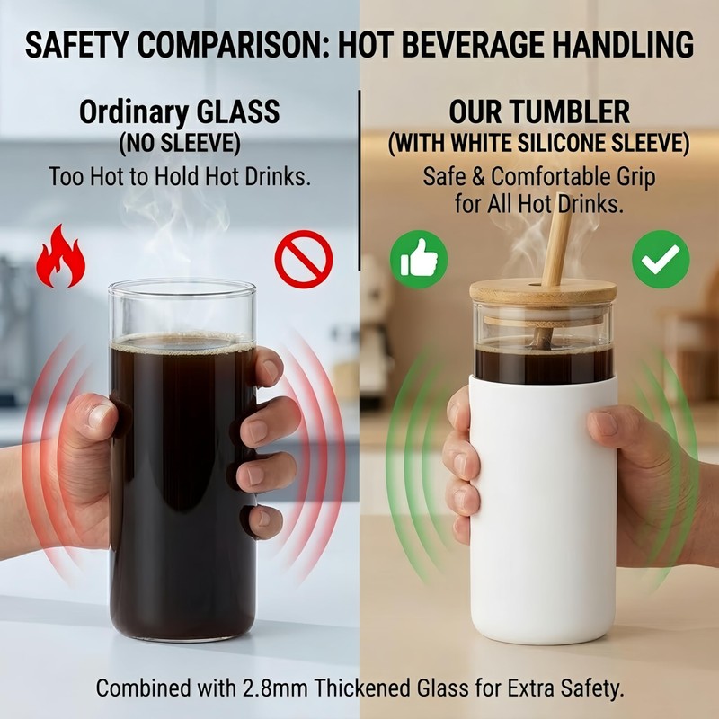 16 oz glass cups with lids and straws - Thick