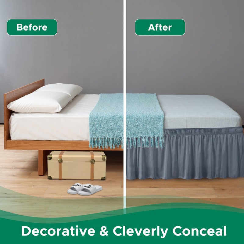Biscaynebay Wrap Around Bed Skirts for King & Cal King