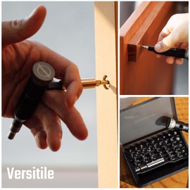 Steinwhale 39in1 Bearing Screwdriver Set with 1/4’’ and 4mm Magnetic Bit Holder, Smooth Bearing Aluminum Handle, S2 Steel Screwdriver Bits, Side Slot for Versatile T-Handle Use, Extension Bit Holder