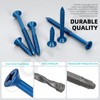 Cimeton 102PCS 3/16” Blue Flat Head Concrete Screws Concrete Screws