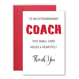 Thank You Coach Card for Men & Women, Basketball Soccer Football Coach Retirement Gifts with Envelope for Coaches Appreciation Gifts