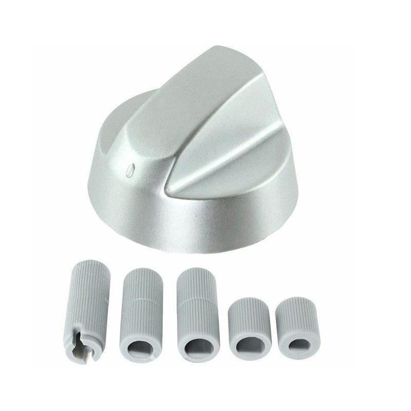 5x Oven Cooker Hob Control Silver Knob Switch + 5