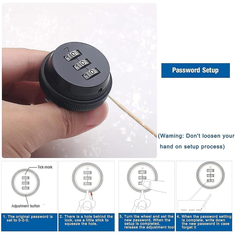 2pcs Combination Cam Lock, Black 3 Digit Password Coded Lock
