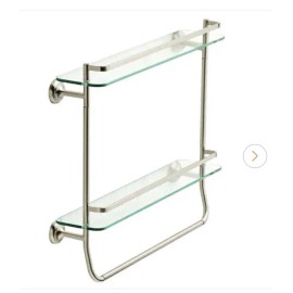 Delta FSS08-VBR 20" Glass Double Shelf with Towel Bar Chrome