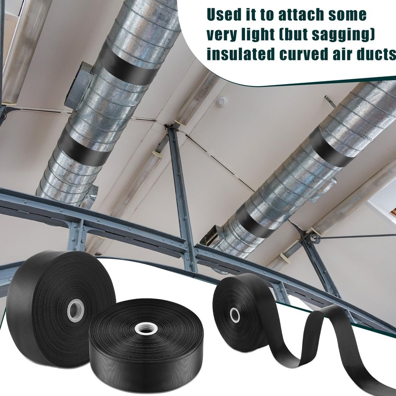 Frienda 2 Rolls Duct Strap Duct Support Webbing Wide Webbing