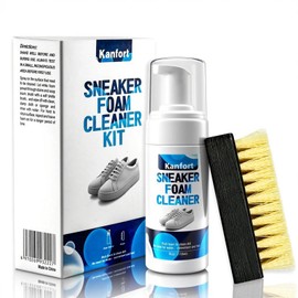 kanfort Foam Shoe Cleaner for Suede, Leather, Knit, Boots, Canvas, Fabric, Nylon Mesh, PU - Limpiador de Zapatos, Shoe Cleaner Foam kit for Various Fabrics