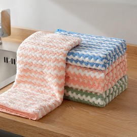 JOYMOOP - Paño de limpieza de microfibra, toallas de microfibra multiusos, trapos absorbentes sin rayas para limpieza, toallas reutilizables y lavables, paquete de 5, tamaño 1.8 x 11.8 pulgadas