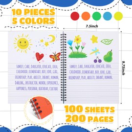 Henoyso 10 Pcs 200 Pages Spiral Primary Composition Notebook K-2 Bulk Primary Journal Drawing Handwriting Practice for Kids 4-6 Kindergarten Preschool 1st 2nd Grade Student Supplies(Bright Color)