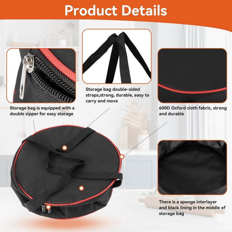 Dishes Storage Bag, Round Crockery Storage Bag Storage Container for