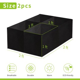 Encooldesty 2 Pack 2x2x1Ft 30 Gallons Fabric Raised Garden Bed,Garden Grow Bed,Raised Beds for Gardening,Raised Garden Beds Outdoor for Potato,Tomato,Vegetable and Fruits