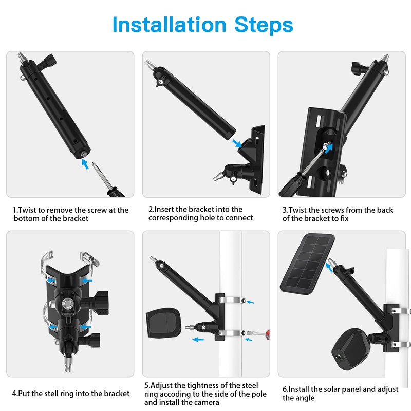 HOLACA 2-in-1 Mast Mount for Solar Panel, Eufycam 2c/2c Pro,