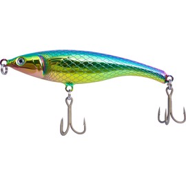 1 pcs Offshore High Speed Trolling Lure Saltwater Sinking Pencil Lure 7 inch Stickbait with 4X Strong Treble Hooks (Rattling, 4 oz)