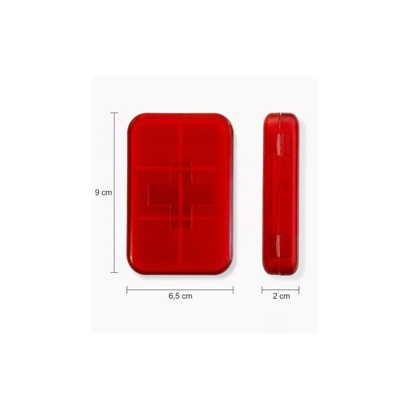 Pill Box 6 Compartments 9 x 6.5 x 2 cm