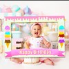 LaVenty Ice Cream Party Photo Booth Props Frame Ice Cream
