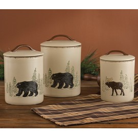 Black Forest Décor Bear & Moose Stoneware Canister Set (3 pcs)