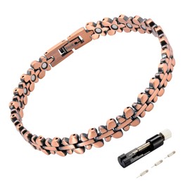 Butterfly Magnetic Bracelets for Women, Copper Bracelet Magnetic Therapy Lymphatic Drainage Detoxification with Neodymium Magnets, Adjustable Bracelet for Ladies and Girls Birthday Gifts (copper)