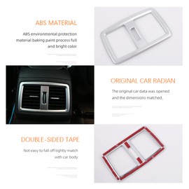 DIYUCAR For New X1 F48 20i 25i 25le 2016-2019 ABS Matte ABS Chrome Rear Air Conditioner Outlet Frame Cover Trim