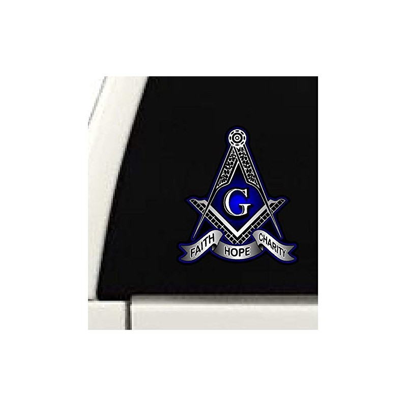 ProSticker 127V (One) Masonic Series Faith, Hope, Charity Freemason Compass
