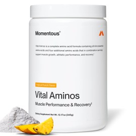 Momentous- Suplemento Vital Aminos en Polvo BCAA y EAA, Punzón Tropical Certificado NSF, Sin OGM, Sin Gluten                                          