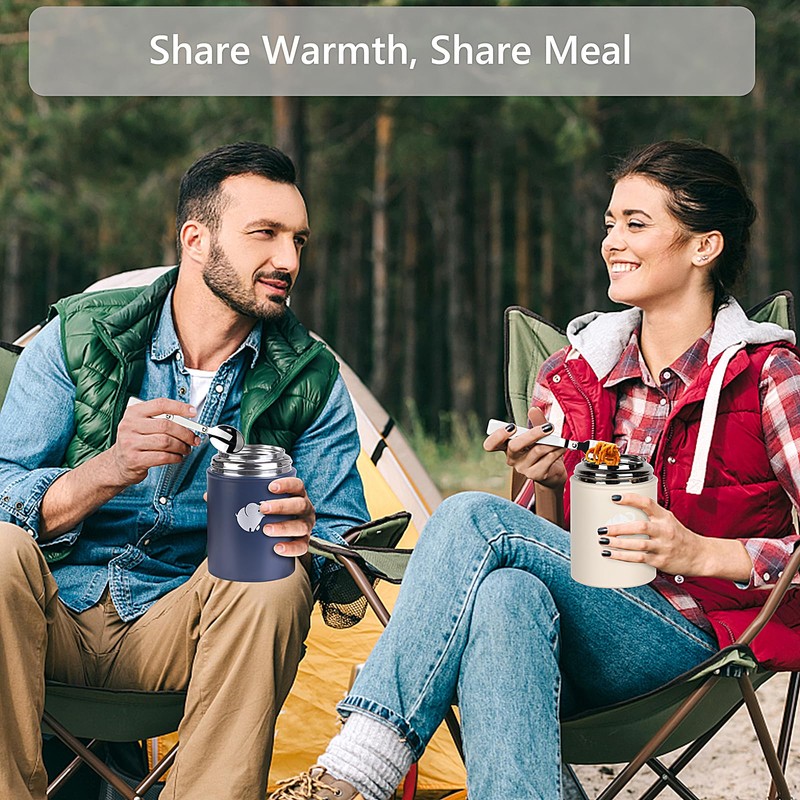 Thermo Food Container - Insulated Food Container with Foldable Fork&