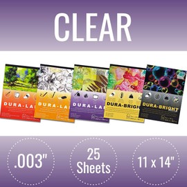 Grafix Clear 11 x 14”, Pad of 25 – Ultra 003” Dura-Lar Film, Acetate Alternative, Glossy Surface for Protective Coverings, Stencils, Color Separations, Window Applications, Overhead Transparencies