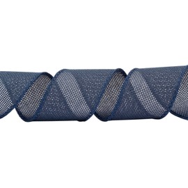 Zofrud Navy Burlap Ribbon - 1.5 Inch x 10 Yards | Faux Jute Wired Ribbon for Wreaths, Christmas Decorations, Rustic Weddings, and Large Bow