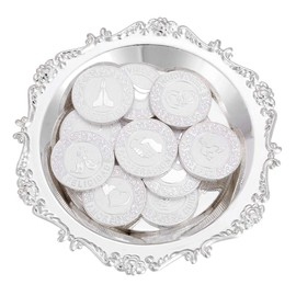 TINGKU Silver Spanish Arras de Boda 13 Coins for Wedding Ceremony Unity Coin Set with Tray Plate Wedding Gift Arrhae Aras