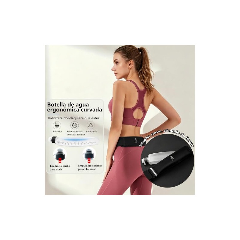 Cangurera para Correr con Botella de Agua 330ml - Riñonera