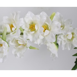 IPOPU 41.33 in White Delphinium Artificial Flowers 5 PCS Larkspur Artificial Flowers Silk Flowers Real Look Flowers Long Stem Flowers for Tall Vase for Home Wedding Office Decoration(White)